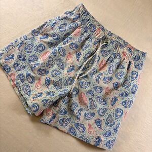 Simply Southern Outfitters Men's Small Oyster Print Swim Trunks Blue And Pink